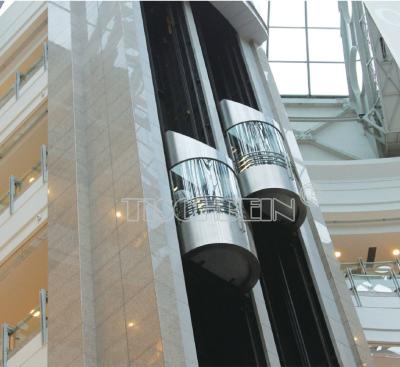 Chine Ascenseur panoramique d'hôtel d'observation de vitesse du mur de verre 2.0m/s avec 450kg-2000kg la balustrade d'acier inoxydable de côtés de la capacité 3 à vendre