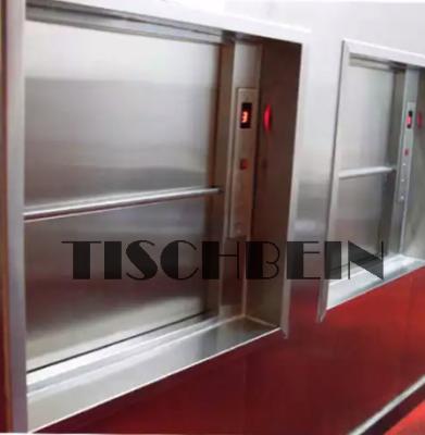 China Hairline St St Tipo de piso industrial Dumbwaiter avaliado em fogo 200kg 300kg com porta articulada 2 painéis para cima porta deslizante selada à venda