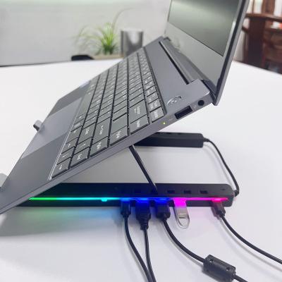 China New RGB Laptop Stand Adjustable Foldable Vertical Portable Laptop Stand Aluminum (Height) With Mobile Stand for sale