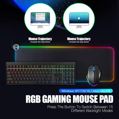 China Eco-Friendly Non-Slip/Waterproof/Thickening Large Hot Selling Mat/Non-Slip Large Gaming Mouse LED Lighting RGB Mouse Pad For Gamers for sale