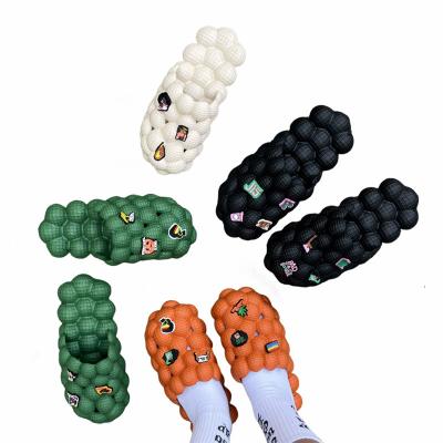 China Wholesale Fashion Trend 2022 Women Fashion Summer Beach Eva Hot Pink Bubble Slide Massage Lychee Bubble Slippers Bling With Charms Design for sale