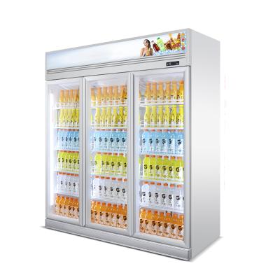 China Energy Efficiency 1000L Upright Commercial Supermarket Refrigerator For Cold Drinks Display Fridge for sale