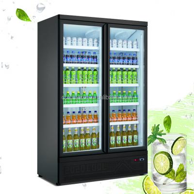 China Single-temperature Commercial Vertical Glass Door Display Refrigerator Beverage Cooler for sale