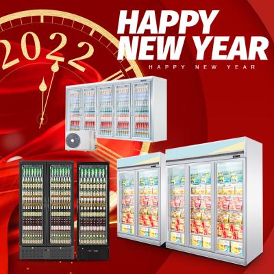 China Single-temperature Supermarket Refrigeration Glass Door Beverage Display Refrigerators And Rreezers for sale