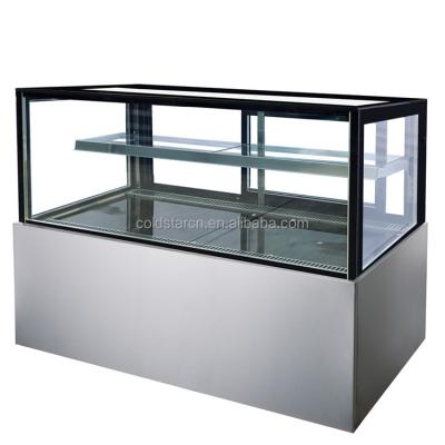 China Single-temperature display pastry marble base glass refrigerator, 2 layers cake fridge for bakery for sale