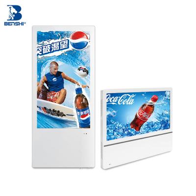 中国 Indoor full color hd 55inch wall mounted video remote control case kiosk indoor transparent advertising led tv display 販売のため