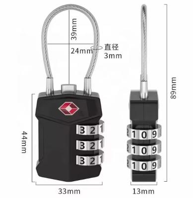 Cina Codice TSA Approved Padlock Combinazione Per Valigie Zaini Bagagli in vendita