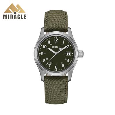 China Wholesale Water Resistant Stainless Steel Watch Green Army Watches Mens Canvas Strap Custom Wrist Watch for sale