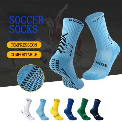 China YUELI Antibacterial Dispensing Socks For Men Breathable Anti-slip Football Sport Boots Custom Logo Compression Sports Men Socks for sale