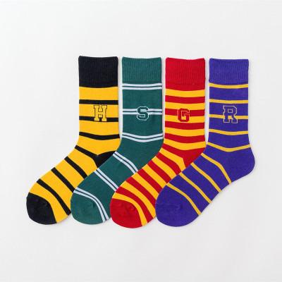 China YUELI Wholesale Mens Socks Antibacterial Sporty Cotton Stripe Custom Happysocks for sale