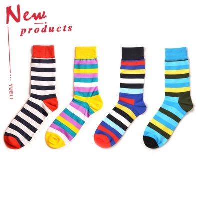 China YUELI Antibacterial Men's Wholesale Dress Cotton Socks Custom Funny Cheap Business Happy Tube Socks for sale