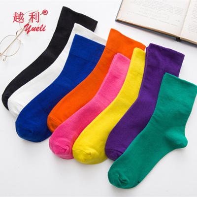 China Custom Wholesale Antibacterial Happy Colorful Teen Women Girl Vivid Cotton Tube Socks for sale