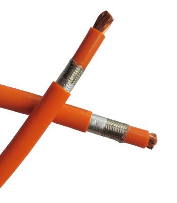 China Electric and Hybrid Vehicles EV High Voltage Cable 50mm2 Shielded Electric Car High Voltage Cable Safety 1500V Double Orange Insulated High Quality HV Cable for sale