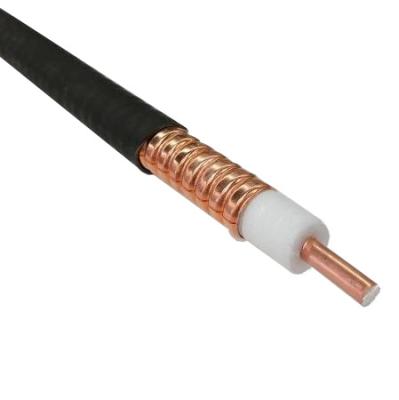 China Flexible Telecom Loss 1/2 Ring Low Corrugated With Black Jacket RF Coaxial PE/LSZH Cable For Mobile Network And Telecom for sale