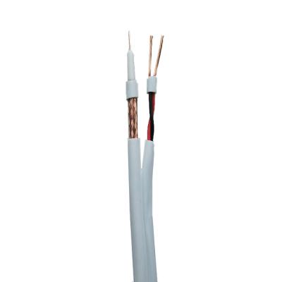 China PVC Jacket Power 18-2 UV Siamese CCTV 18AWG RG59 Coaxial Cables 20AWG 95% Bare Copper Cover Telecommunication for sale