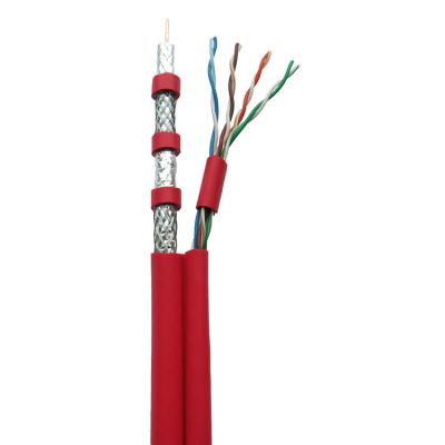 China Telecom RG6 U Quad Coaxial Cables with CAT5e Cables Overall Jacket Composite Cable for Voice Data Video and High Speed ​​Application for sale