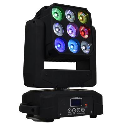 China Hotel 9 pcs rgbw 12w led Matrix beam moving head light for disco dj effect for sale