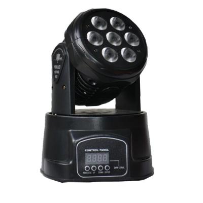 China 7pcs Plastic RGBW 10w Led Mini Moving Head Manual for sale