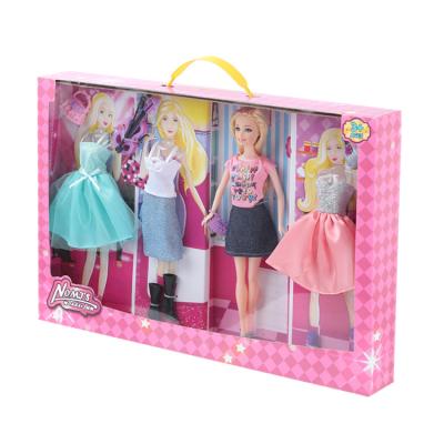 China 2022 Best Selling Mini Goods Using Beautiful Fashionable Long Hair Doll For 4 Pieces Toy Set for sale