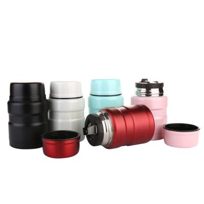 China Sustainable 600ml Double Wall Food Flask Stainless Steel Vacuum Insulated Thermos Food Flask For Hot Food for sale