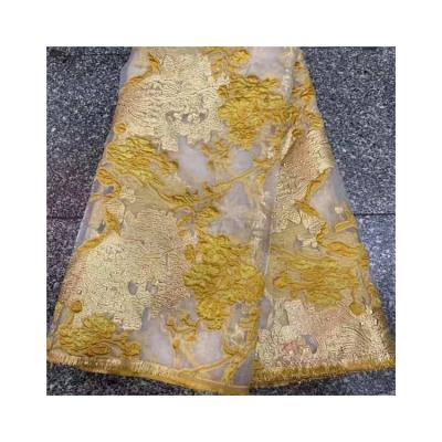 China China New French Organza Jacquard Embroidery Fabric Tulle Lace Embroidery Lace Fabric Wholesale Water Soluble Sequin for sale