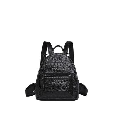 China Other Real Genuine Leather Woman Backpack Customized Lady Shoulder Bags With Crocodile Alligator Clog for sale