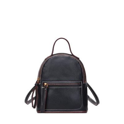 China Motion Sensing Zipper Girl Mini Backbag Women Customize Genuine Leather Shoulder Bag Real Backpacks for sale