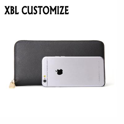 China Unique XBL CUSTOMIZE Silver Black Wallet Lady Purse Custom Leather Clutch Wallet Wholesale for sale