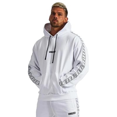 China 2021 Anti-Wrinkle Sports Wear Drawstring Logo Gym Hoodie Mens 100 Oversized White Custom Cotton for sale