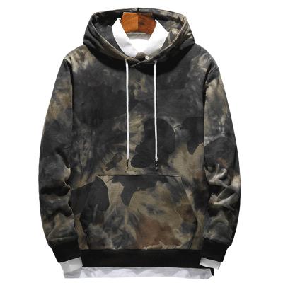 China Anti-wrinkle Korean Long Sleeve Hip Hop Camouflage All Over Print Tie Die Hoodie For Man for sale