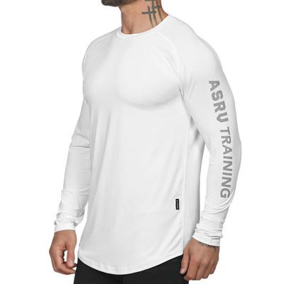 China High Quality Single Sleeve White Polyester Anti-Wrinkle Men's Gym Wear Slim T-shirt Men Sport Fitness for sale