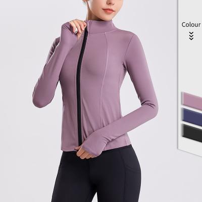 China High Elastic Breathable Soft Sealing Fitness Jacket Women for sale