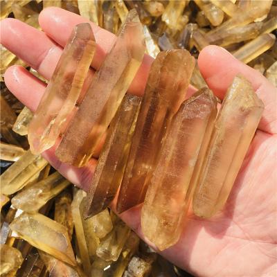 China Wholesale Natural Yellow Citrine Approx Strip Crystal Specimen From Europe Crystal Quartz Point Tower Raw Large for sale