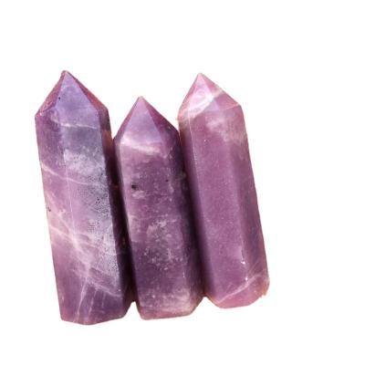 China Europe Healing Wholesale Natural Crystal Purple Mica Wand Lepidolite Point Crystal Tower For Sale for sale