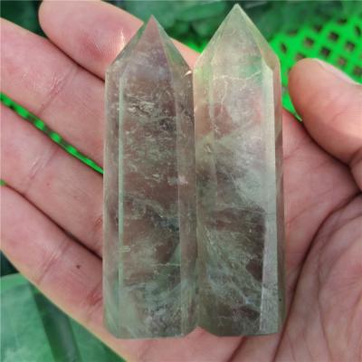 China Europe Trick Points Crystal Obelisk Healing Magic Wand Green Crystal Trick Fluorite Jewelry Crystal Point for sale