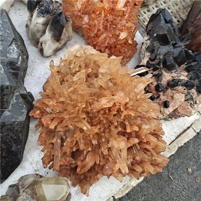 China Natural Red Citrine Quartz Crystal Clusters Crystal Healing Rock Cluster from Europe Great for Decoration for sale