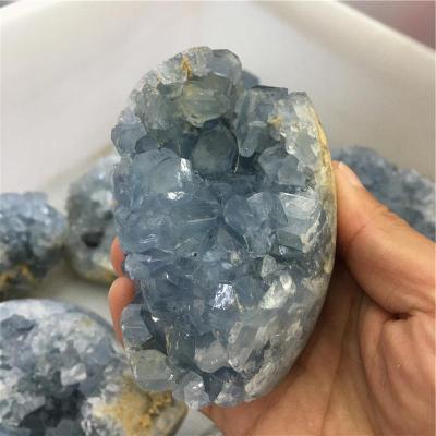 China Blue Geode Crystal Healing Quartz Crystal Cluster Natural Raw Rock Celestite Kyanite Wholesale from Europe for sale