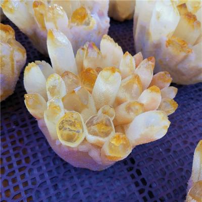 China Wholesale Natural Yellow Citrine Clusters From Europe Ghost Crystal Quartz Cluster Garden Crystal Large for sale