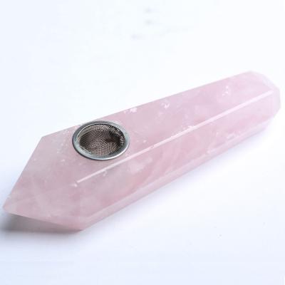 China Europe quartz smoking pipes wholesale natural crystal point magic wand crystal smoking pipe/crystal smoking pipes for sale