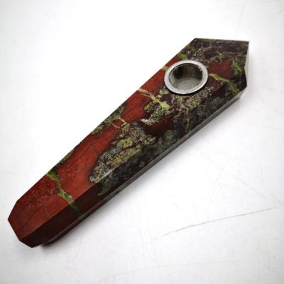 China Europe Dragon Blood Stone Crystal Pipe Natural Magic Wand Crystal Smoking Pipes for sale