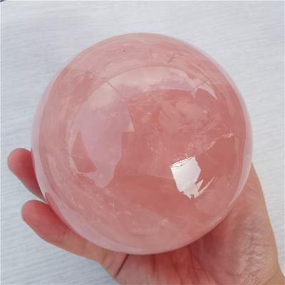 China Wholesale Europe Natural Rock Polished Rose Stones Quartz Spheres Beads Pink Crystal Balls for sale