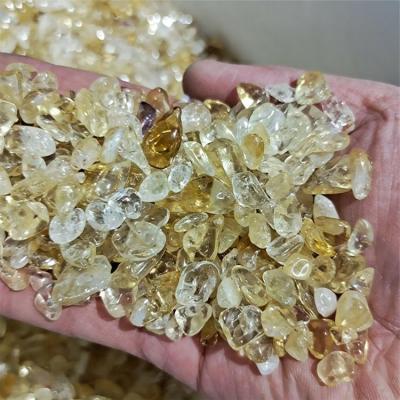 China Wholesale Natural Europe Crystal Brazilian Topaz Citrine Crystal Gravel Tumbled Quartz Healing Stones for sale