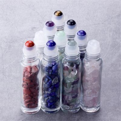 China 5ml 10ml Healing Gemstone Rollerball Aroma Essential Oil Diffuser Perfume Chian Crystal Ball Bottles for sale