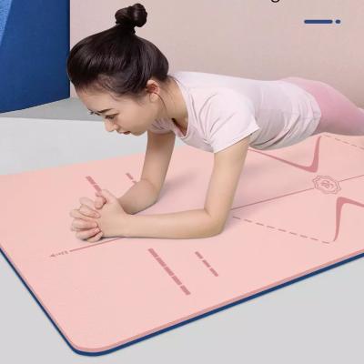 China 8mm thickened natural rubber double layer non-slip yoga mat eco-friendly fitness tape non-slip yoga mat for sale