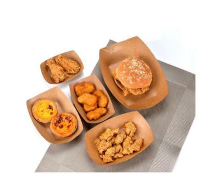 China Disposable Disposable Snack Boat Box Form Fast Food Wrapping Paper Container For French Fries for sale