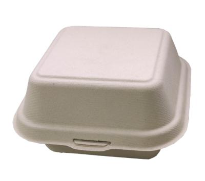 China Popular Disposable Biodegradable Sugar Cane Take Out Burger Food Box for sale