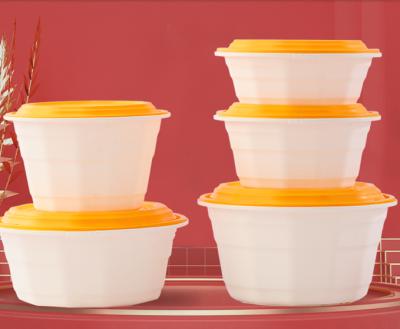 China Wholesale Disposable PP Plastic Container Disposable Microwave Take Out Round Serving Bowl With Safe Lid for sale