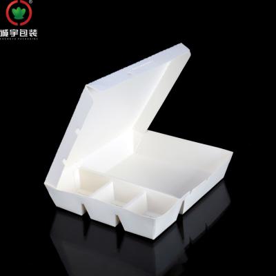 China Disposable eco-friendly paper lunch box with compartments, fast food box for sale