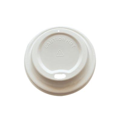 China Non Spill Eco Friendly Biodegradable Compostable Sugarcane Bagasse 90mm Cup Lid For Coffee And Tea for sale