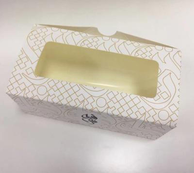 China Fast Food Disposable Egg White Folding Paper Cardboard Packaging Tart Box With Window, Box Wholesale for sale